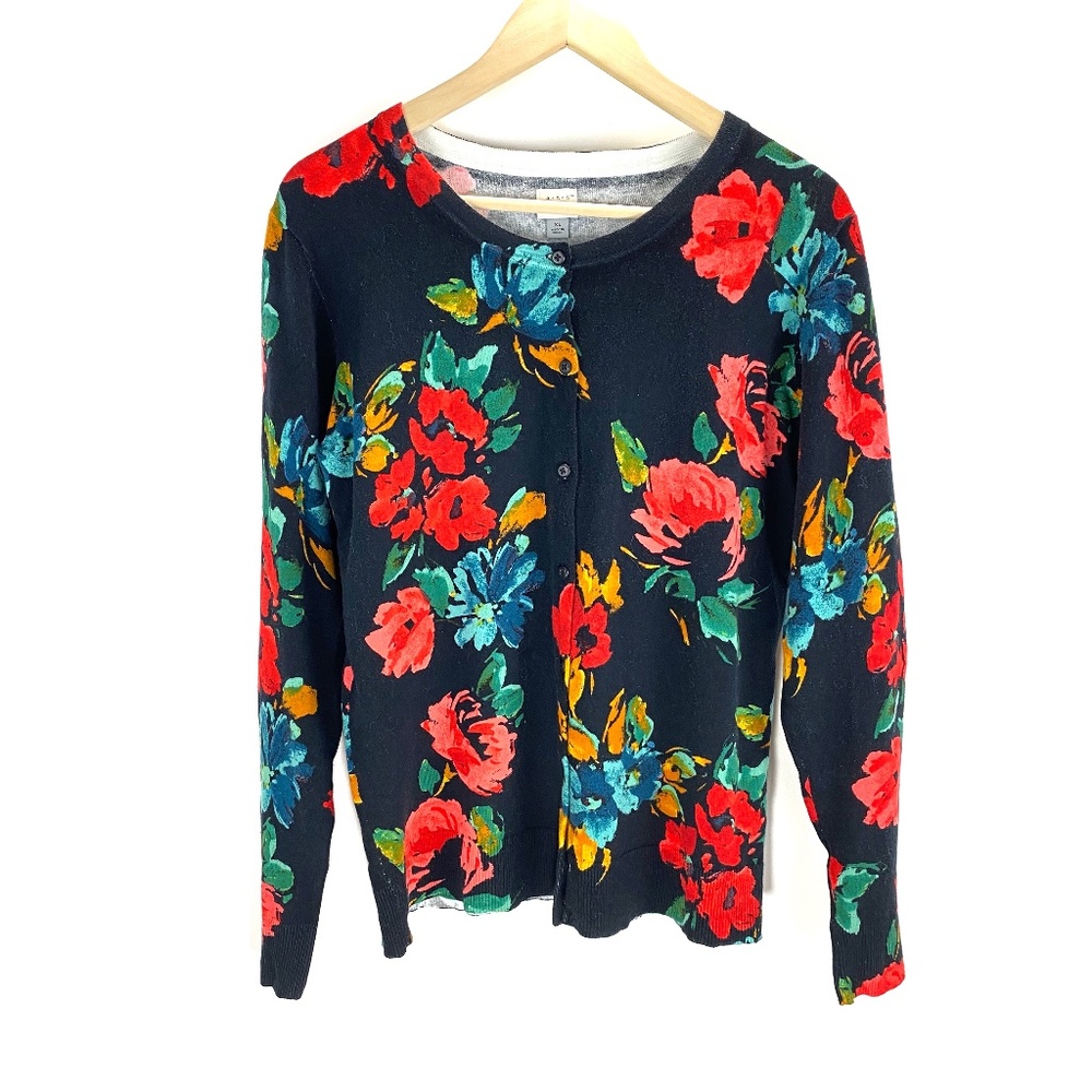 a new day Floral Cardigan - Black, Red, Blue, Green